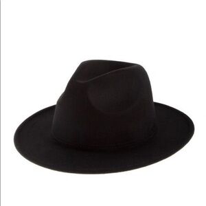J. ELISE BOUTIQUE Women’s Black Red Accent Botton Fedora Hats